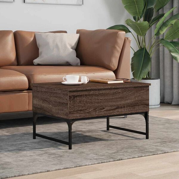 vidaXL Coffee Table Brown Oak Engineered wood and metal Small