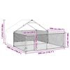 vidaXL Outdoor Dog Kennel Galvanized Steel Grey Galvanized Steel, PE Fabric