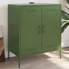 vidaXL Sideboard Olive Green Steel Medium Cabinet Rectangular