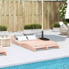 vidaXL Sun Lounger Natural Wood Solid Douglas Wood Large