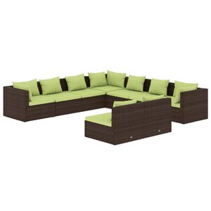 vidaXL Garden Lounge Set Brown and Green