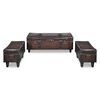 vidaXL Storage Bench Dark Brown Solid Pine Wood, Faux Leather (Polyurethane)