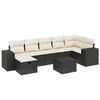 vidaXL Garden Sofa Set Black Poly Rattan 8 Piece Set Modular