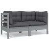 vidaXL Garden Lounge Set Grey Solid pinewood Medium Modular
