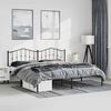 vidaXL Bed Frame Black Steel Full Bed Frame Rectangular Modern