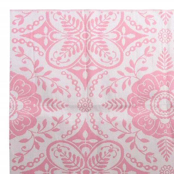 vidaXL Outdoor Carpet Pink Polypropylene 74.8 x 114.2 in Pattern