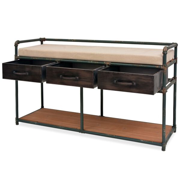 vidaXL Storage Bench Black, Brown, Cream
