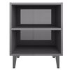 vidaXL Bed Cabinet High gloss grey Engineered wood, metal Bed Cabinet