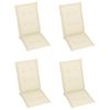 vidaXL Garden Chair Set of 4 Grey, Cream Solid Acacia wood, Polyester