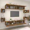 vidaXL TV Cabinet Set Set of 8 Smoked Oak Engineered Wood Large