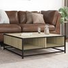 vidaXL Coffee Table Sonoma oak and black Engineered wood and metal