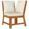 vidaXL Patio Dining Set Cream White, Wood Solid Acacia Wood, 100% Polyester
