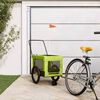 vidaXL Pet Bike Trailer Green and Black Oxford fabric, Iron, PVC Medium