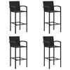 vidaXL Garden Bar Set Black Poly Rattan 5 Piece Durable Garden Bar Set