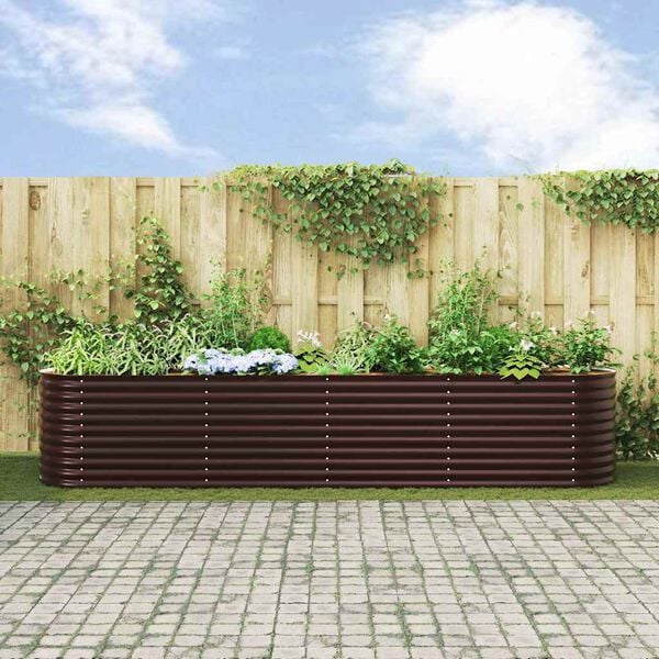 vidaXL Garden Raised Bed Brown 157.5" x 31.5" x 31.9" Steel