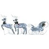 vidaXL Reindeer and Sleigh Christmas Decoration Set of 6 White Mesh