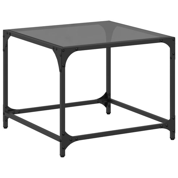 vidaXL Coffee Table Black glass Engineered wood, steel, glass Small