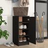 vidaXL Shoe Cabinet Black 11.8x13.8x27.6" Engineered Wood