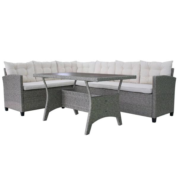 vidaXL Outdoor Furniture Set Grey, Cream White