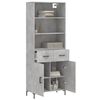 vidaXL Highboard Concrete grey Engineered wood, metal Large Highboard