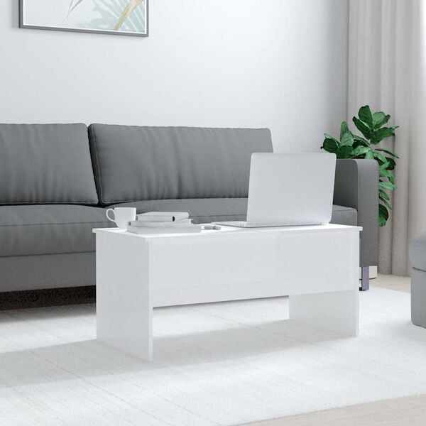 vidaXL Coffee Table High gloss white Engineered wood Medium Coffee Table