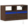 vidaXL TV Wall Cabinet Brown Oak Engineered Wood 31.5x12.2x17.7 in