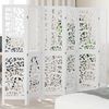 vidaXL Room Divider 6 Panels White Solid Wood Paulownia