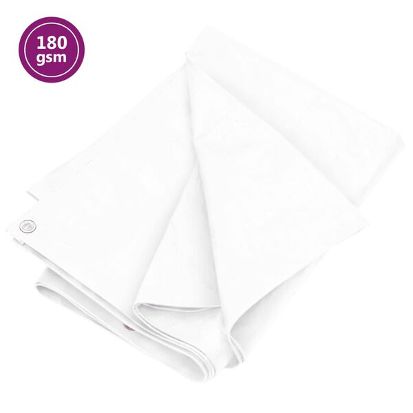 vidaXL Tarpaulin 0.6 oz/ft² 26.2'x32.8' White HDPE