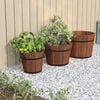 vidaXL Bucket Planter Set Set of 3 Burned Wood Solid Fir Wood