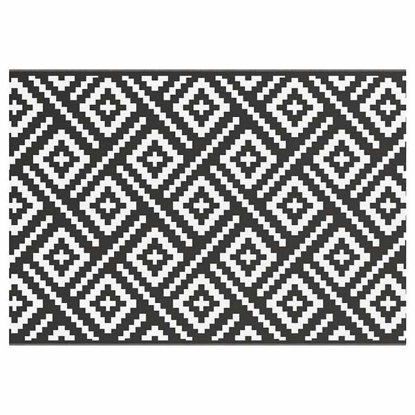 vidaXL Outdoor Carpet ARAKIL White and Black 63"x90.6" PP