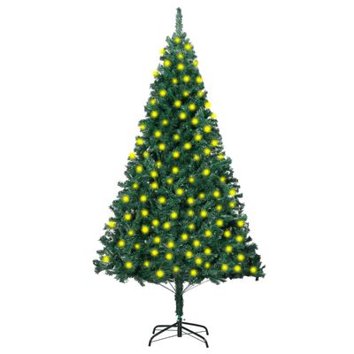 vidaXL Artificial Pre-lit Christmas Tree with Thick Branches Green 82.7"