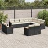 vidaXL Garden Sofa Set Black PE Rattan, powder-coated steel Large
