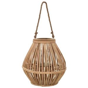 vidaXL Candle Holder Natural Wicker Medium Decorative Inlays