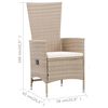 vidaXL Outdoor Dining Set Beige PE Rattan 29.5 x 59.1 in