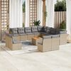 vidaXL Patio Sofa Set 14 Pieces Beige and Light Gray