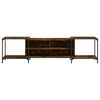 vidaXL TV Cabinet Smoked Oak Engineered Wood, Metal Large