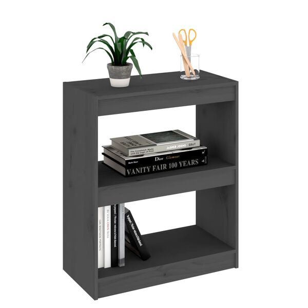 vidaXL Book Cabinet Grey Solid pine wood Small Book Cabinet