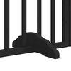 vidaXL Dog Gate with Door Foldable 6 Panels Black 118.1 " Poplar Wood