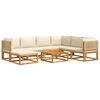 vidaXL Garden Sofa Set Beige Solid Acacia Wood 7-piece Modular