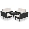 vidaXL Garden Lounge Set Black PE rattan Large Modular