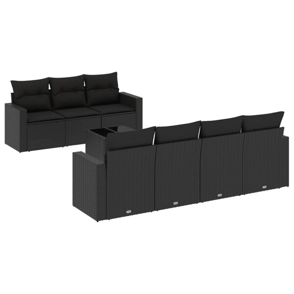 vidaXL Garden Sofa Set Black