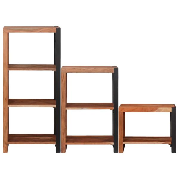 vidaXL Bookshelf 3 pcs Brown 50 x 30 x 110 cm Solid Acacia wood