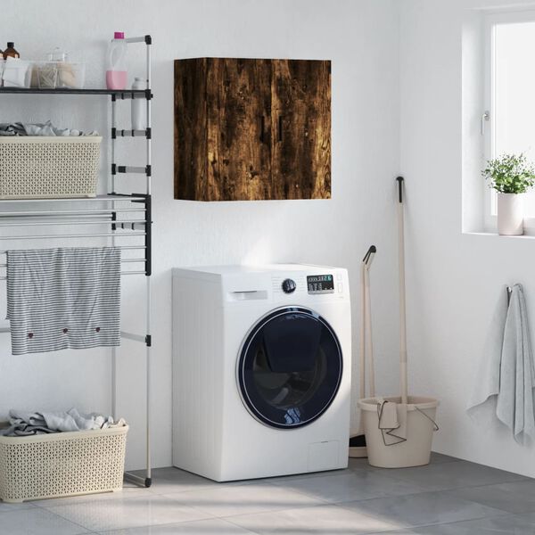 vidaXL Wall Cabinet Smoked Oak Engineered Wood Medium Wall Cabinet