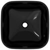 vidaXL Basin Glass 16.5x16.5x5.5" Black