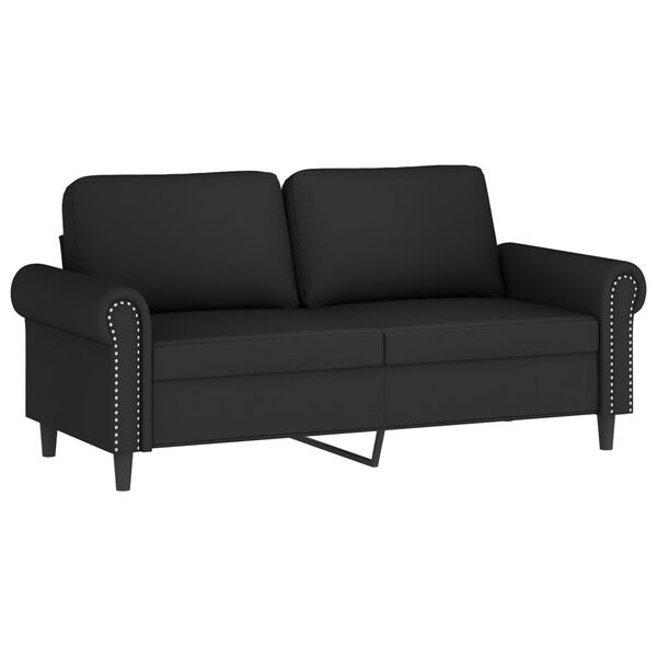 vidaXL Sofa Set Black Velvet 47.2 in, 55.1 in Durable Sofa Set