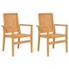 vidaXL 3 Piece Patio Dining Set Solid Wood Teak