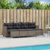vidaXL Garden Sofa Set Grey PE rattan, powder-coated steel Medium