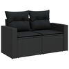 vidaXL Garden Sofa Set with Cushion 13 pcs Black Poly Rattan
