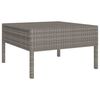 vidaXL Garden Lounge Set Gray PE rattan, powder-coated steel, polyester
