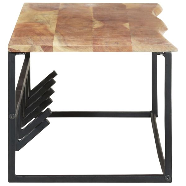 vidaXL Peg Natural wood and black Solid acacia wood and powder-coated iron